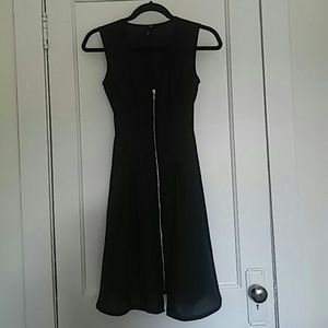 H&M Black Dress with Zipper Front - Size 4